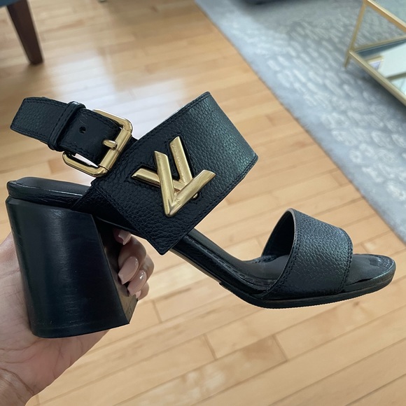 Louis Vuitton Black Block Heels, Size 34.5 - Picture 5 of 13